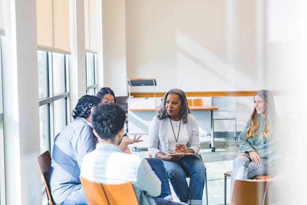 An inclusive leader conducts a listening session