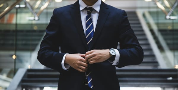 Closeup of someone wearing a suit