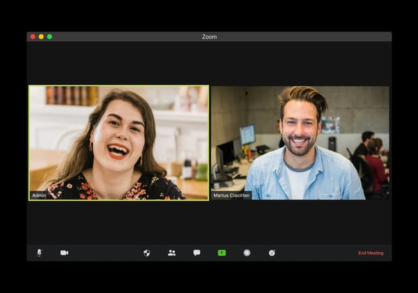 Two people on a video call